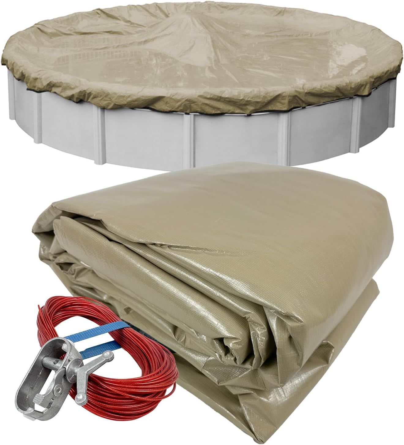 Cubierta piscina invierno 24ft color tostado 5.2oz/yd2