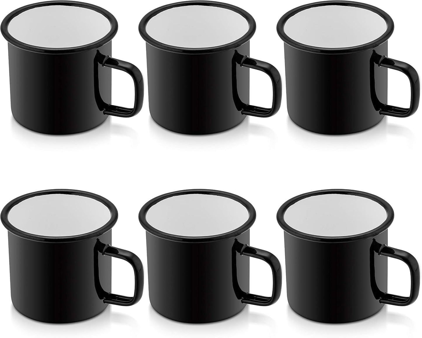Set 6 Tazas Esmaltadas 12oz para Campamento y Picnic