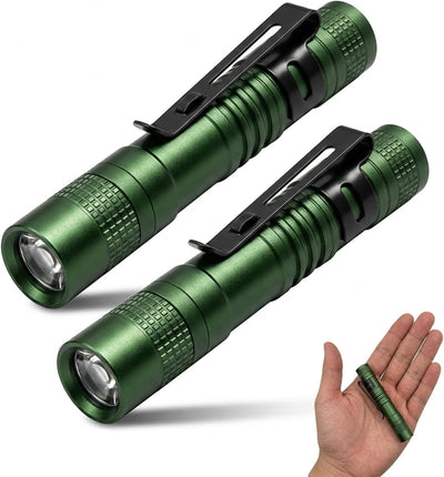 2 Linternas LED mini aluminio impermeable con clip