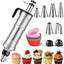 Juego jeringas glaseado cupcakes 6 boquillas 9 moldes silicona