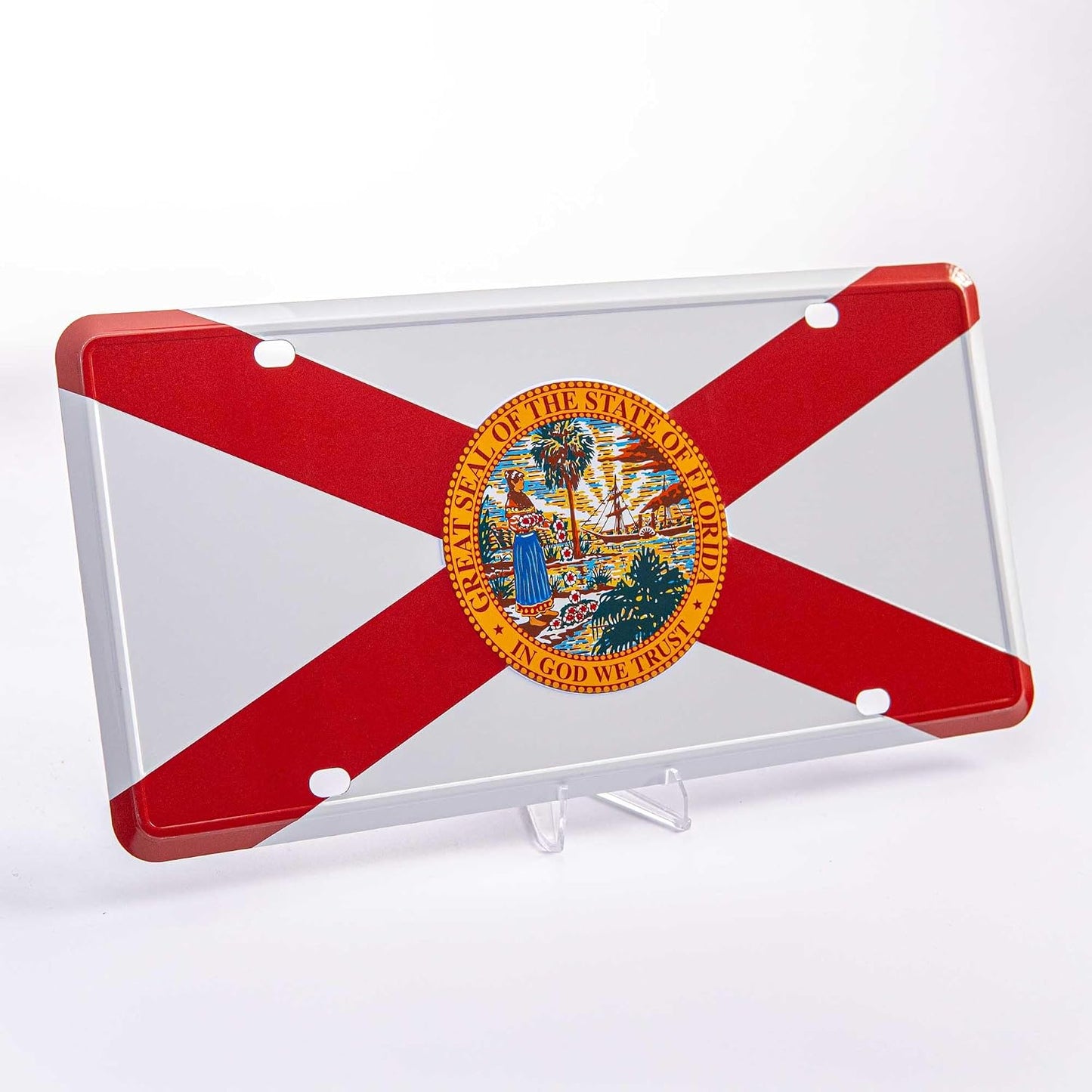 Placa bandera Florida aluminio HD 6x12"