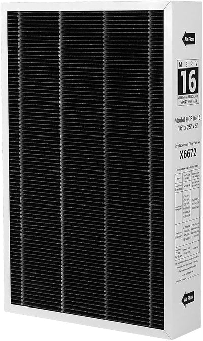Filtro aire MERV 16 16x25x5 comp Lennox X6672 paq 3