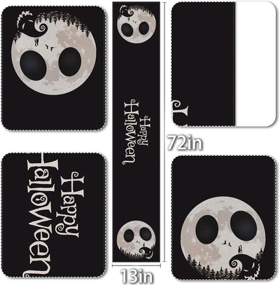 Camino mesa Halloween calavera luna 13x72pulg