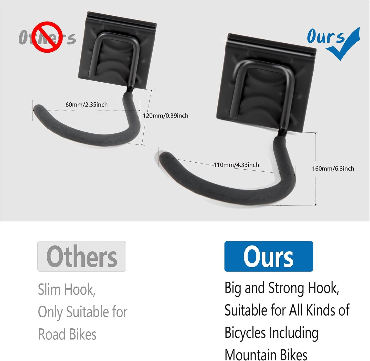 Estante pared para 6 bicis 5 ganchos cascos