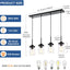 Lámpara colgante cocina 4 luces cristal transparente 31pulg