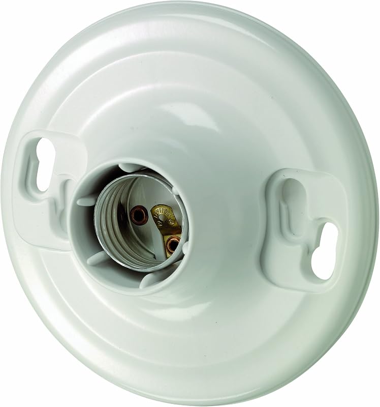 Portalámparas incandescente sin llave blanco