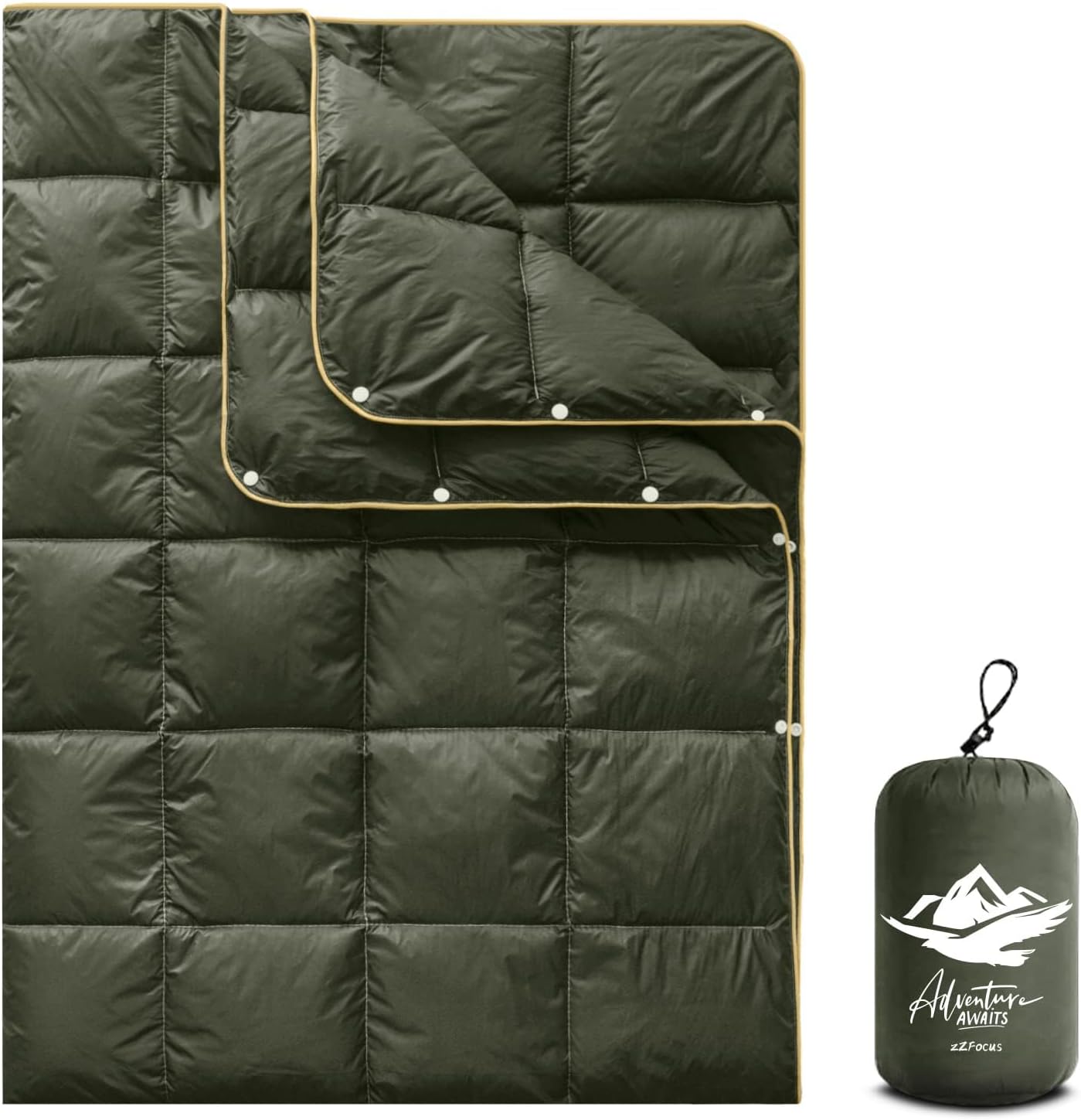Manta acolchada plegable impermeable para camping y viajes
