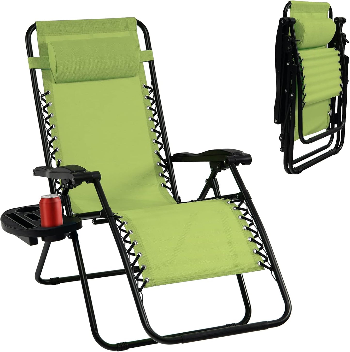 Silla plegable reclinable para patio con reposabrazos 350lb