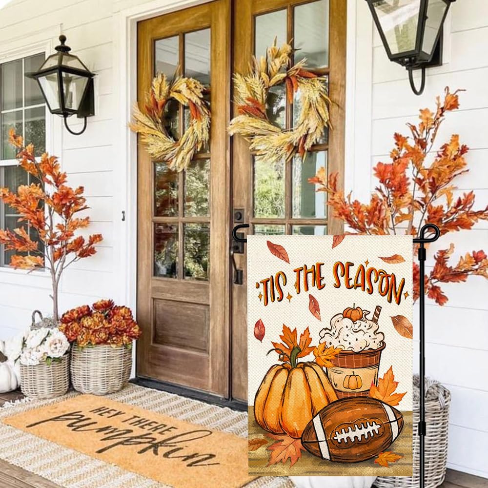 Bandera jardín otoño 12x18pulg doble cara decoración patio