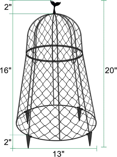 6 Cloches de alambre para plantas 13pulg
