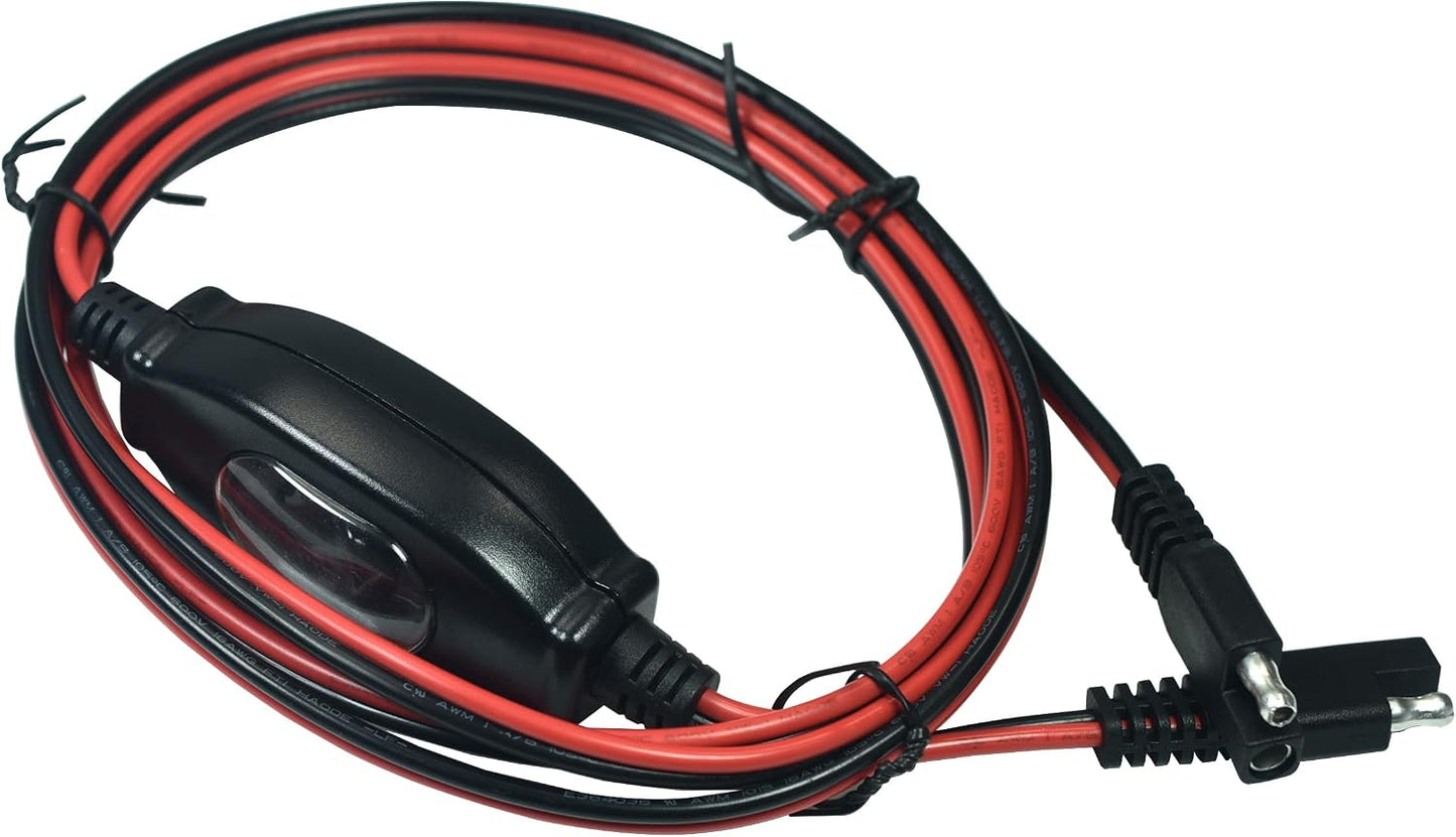 Adaptador SAE 12V con interruptor impermeable 6.6pies