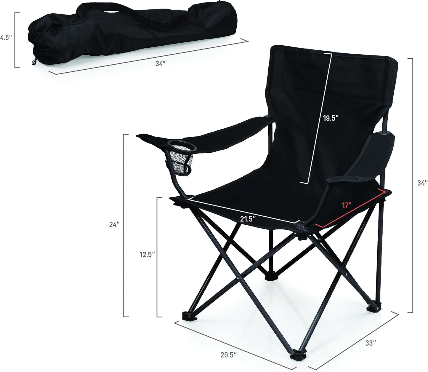 Silla campamento picnic playa con bolsa transporte