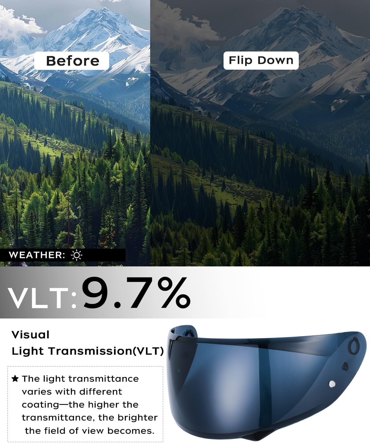 Visor repuesto HJ-34P para cascos C10 i70 con protección UV