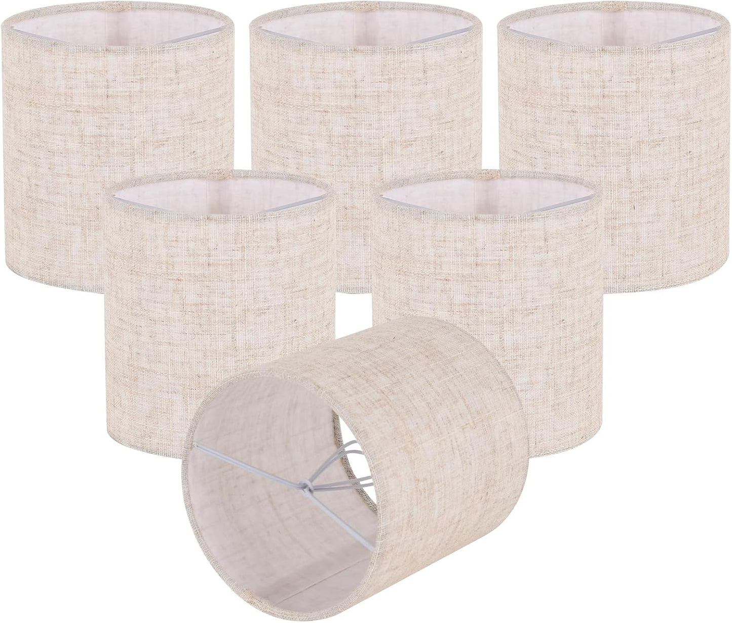 6 Pzas Pantalla Lámpara Araña Beige 5.1x5.1x5.3