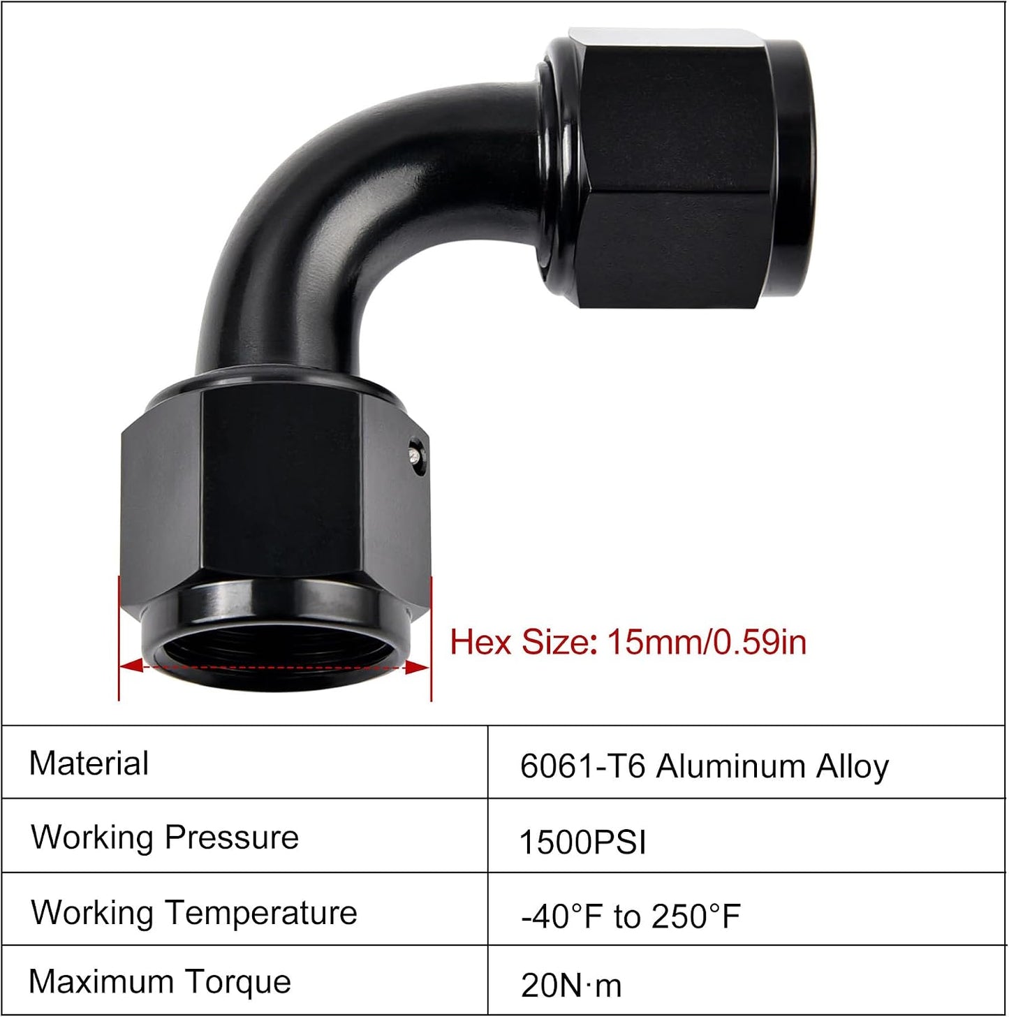 Acoplador giratorio 4AN hembra aluminio negro