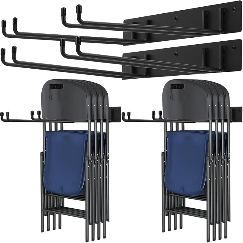 Estante metal sillas plegables pack 2 resistente garaje