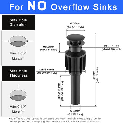 Desagüe fregadero baño abs negro mate antiobstrucción