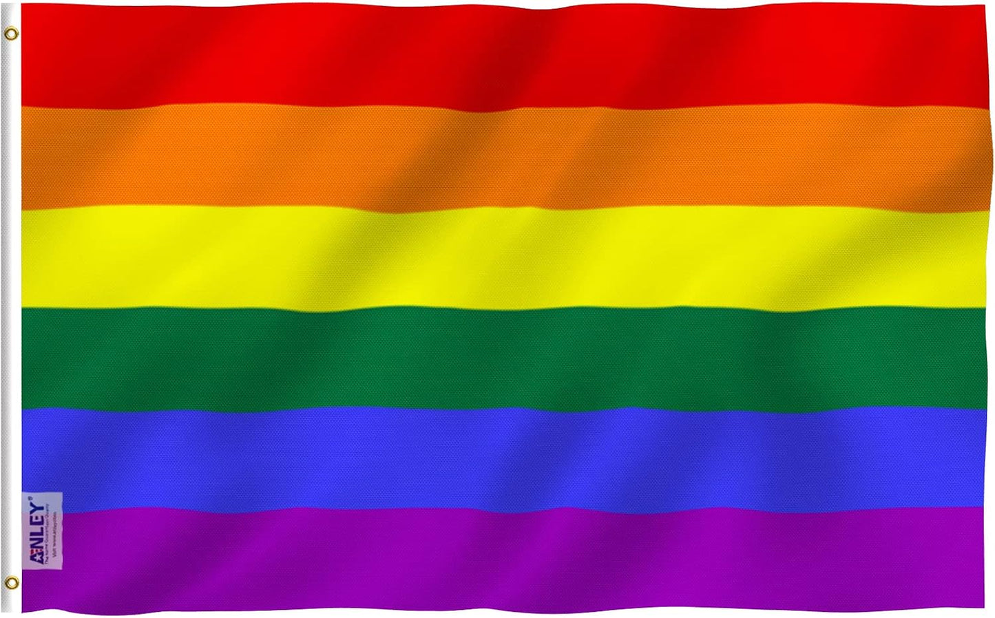 Bandera arcoíris 4x6ft 6 rayas poliéster doble costura