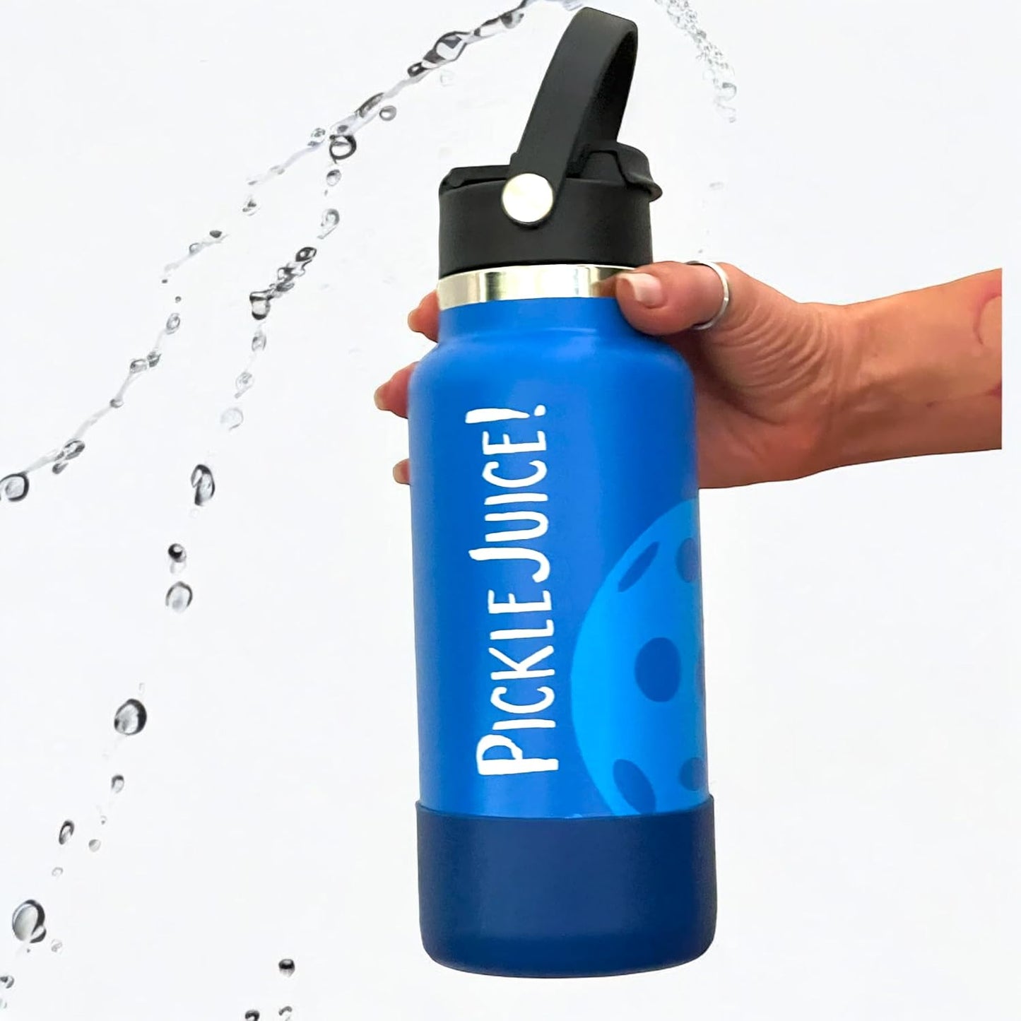Botella agua Pickleball 32oz acero inox tapa popote