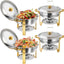 4 Pzas Platos Roce Bufé 1qt Acero Inox
