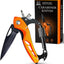 Mosquetón cuchillo EDC supervivencia rompecristales naranja