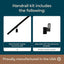 Kit pasamanos aluminio soportes acero ajustables 6" negro