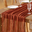 Camino mesa gasa terracota 3 Pzas 35x120pulg bohemio rústico