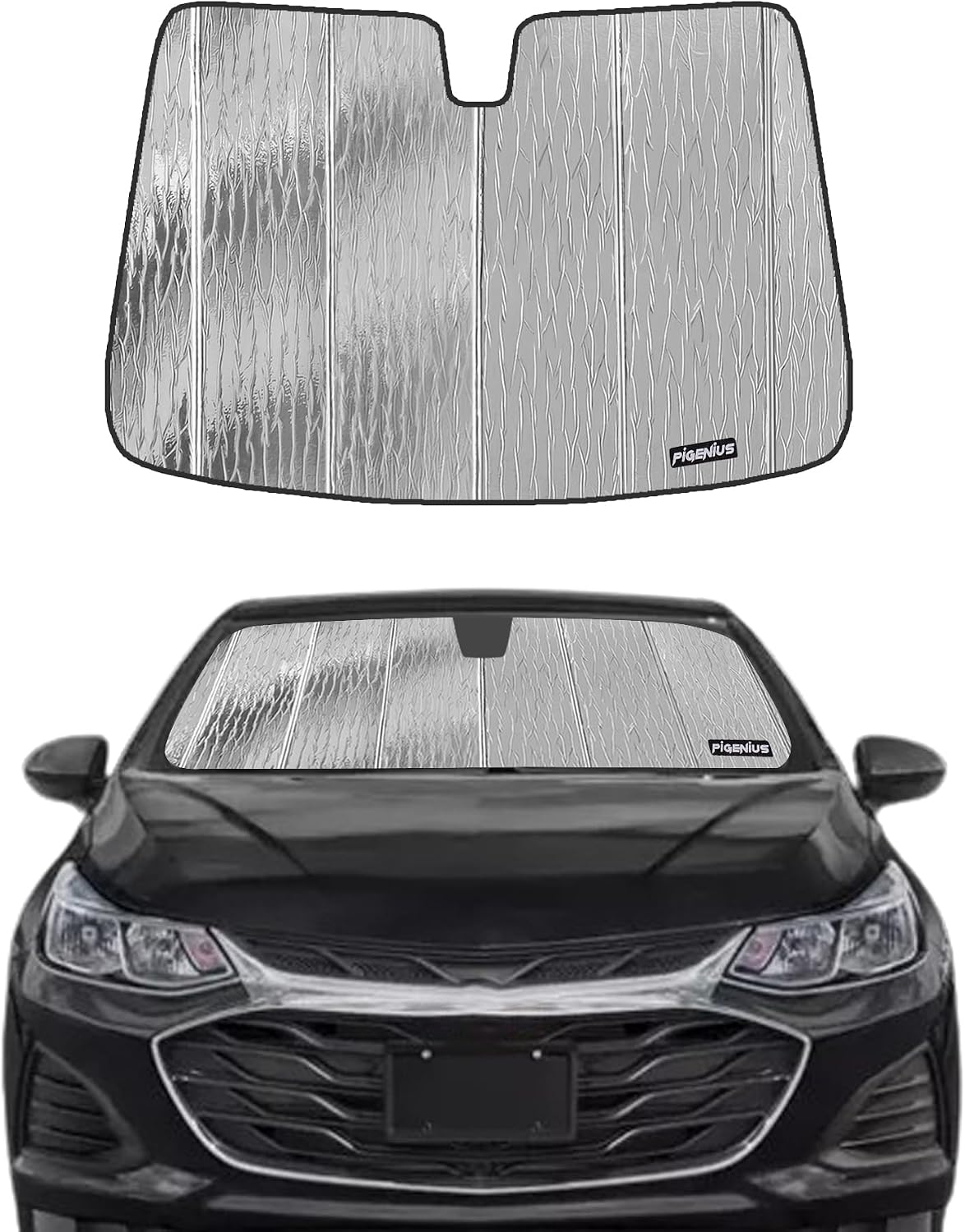 Parasol parabrisas Chevy Cruze 16-19 plateado/negro