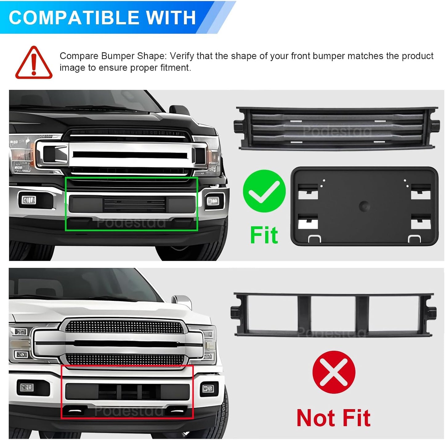 Repuesto soporte placa matrícula Ford F 3.3l 5.0l