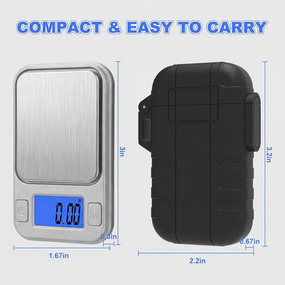 Báscula digital de gramo de bolsillo Diyife con estuche, 8 unidades, pantalla LCD, sin BPA