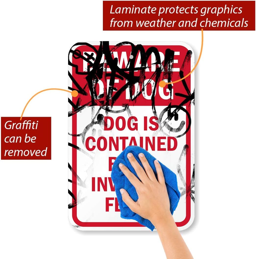 Letrero aluminio 12x18pulg Beware Of Dog