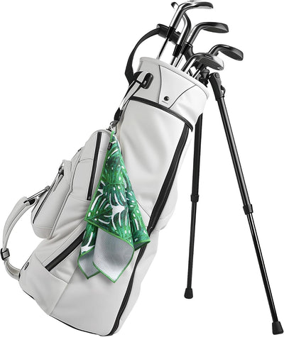 Toalla golf microfibra 15x25pulg con clip estampado verde