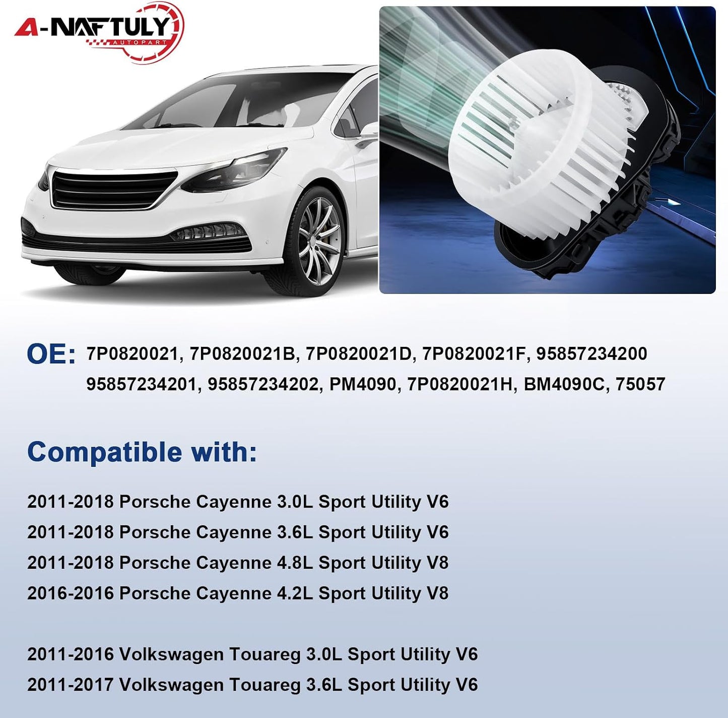 Repuesto ventilador motor HVAC Porsche Cayenne VW Touareg