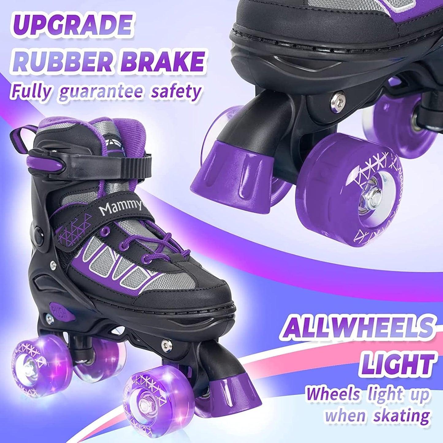 Patines para niños ajustables con ruedas iluminadas 6-12