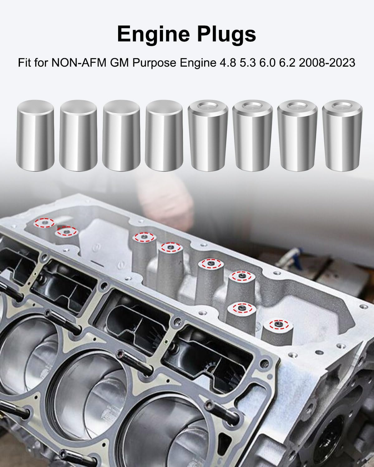8 Tapones Motor comp GM no AFM 2008-23 4.8-6.2
