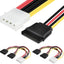 Cable adaptador SATA 4 pines macho a 15 hembra set 2