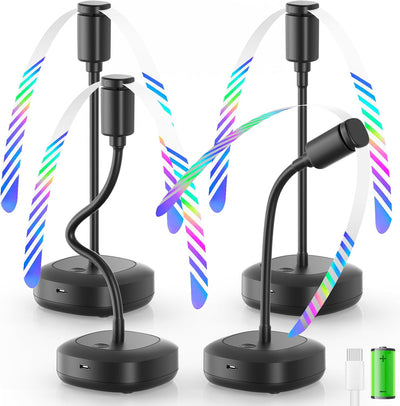 4 Ventilador Mesa Alimentos Recargable USB Cuello Cisne