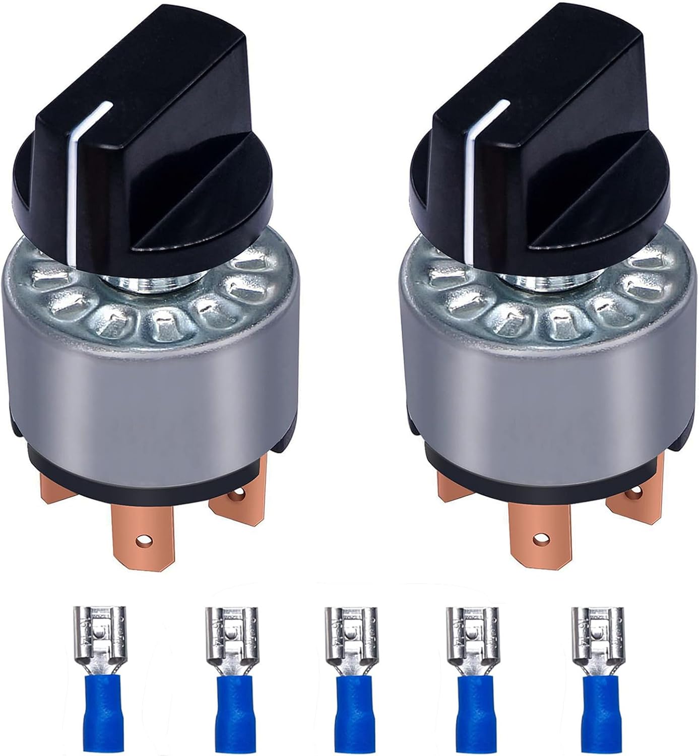 2 Interruptores Rotativos 4 Pos 3 Velocidades 12-250V Metal
