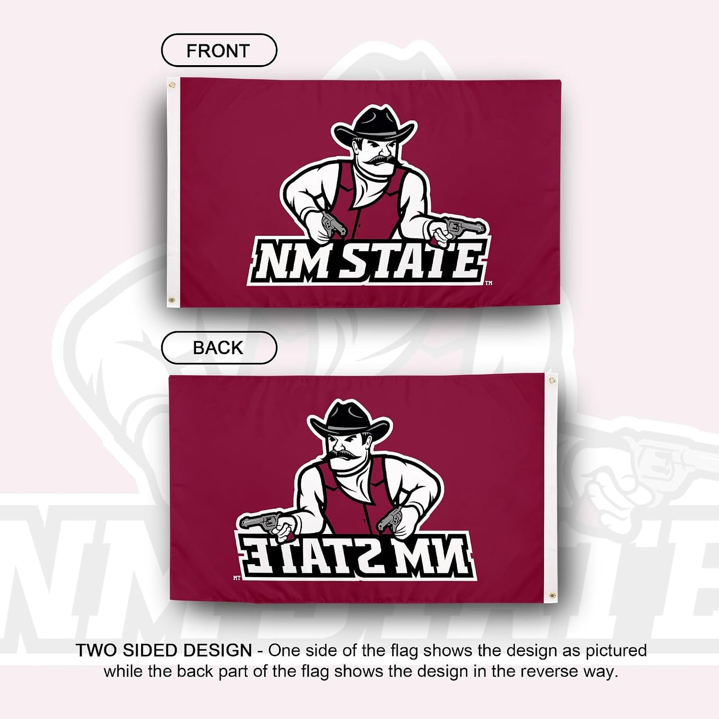 Bandera NMSU 3x5ft tela poliéster interiores exteriores