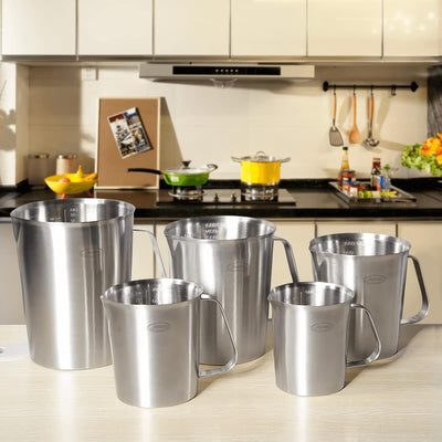 Taza medidora acero inox con asa 16oz 0.5L