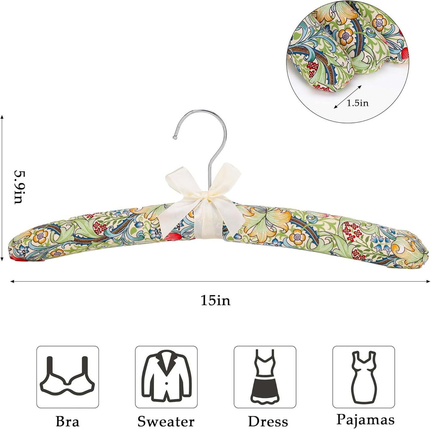 Perchas acolchadas para mujer con estampado floral
