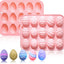 Moldes de silicona para huevos pequeños de Pascua con 5 patrones y 15 cavidades, paquete de 2