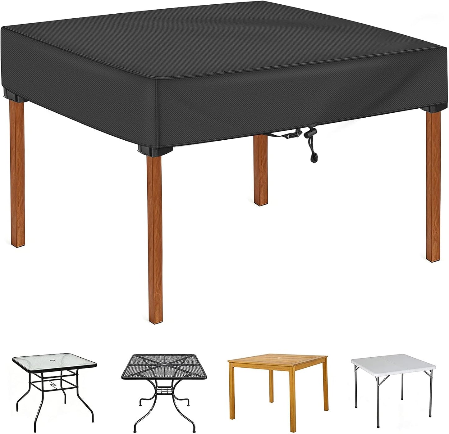 Funda cuadrada mesa patio impermeable anti-UV 36x36x6"