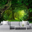 Papel tapiz mural bosque verde dormitorio sala baño