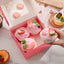25 Cajas Rosas para Cupcakes 6.3x6.3x3" con Ventana