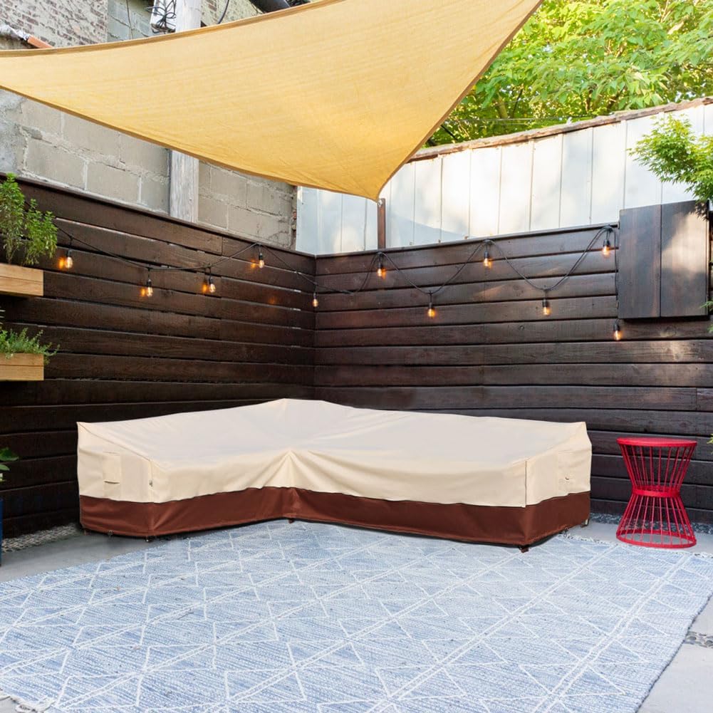 Funda seccional patio forma L 600D impermeable
