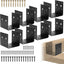 8 Soportes Poste Madera 4x4 Acero Negro