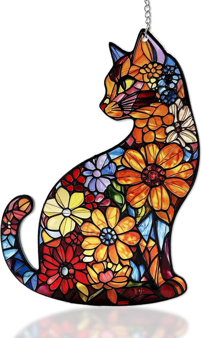 Atrapasoles con ventana cristal para gato negro