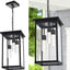 Luminaria colgante LED exterior 3 luces negra