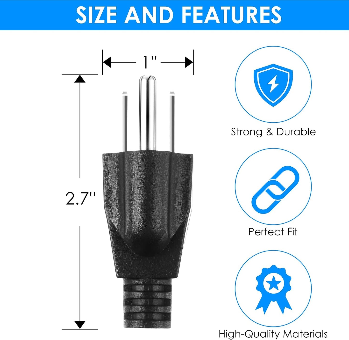Enchufe generador NEMA 5-15P 120V 15A pack 3